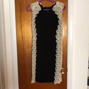 Black and white lace dress